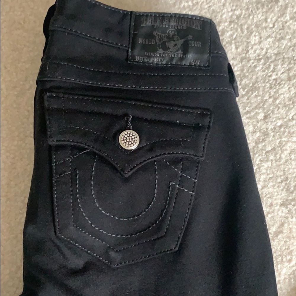 True Religion 26 Black Diamond Stud Jeans